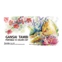 Gansai Tambi Portable Akvarellisetti x 14 ryhmässä Taiteilijatarvikkeet / Taiteilijavärit / Akvarellivärit @ Pen Store (111864)