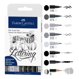 PITT Artist Hand Lettering Starter Set 8 setti ryhmässä Askartelu ja Harrastus / Kalligrafia / Letteringsetit @ Pen Store (112444)