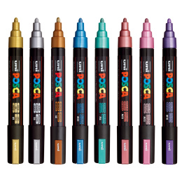 Posca PC-5M Metallic Colours 8-setti ryhmässä Kynät / Taiteilijakynät / Maalitussit @ Pen Store (112630)