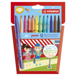 Power Kuitukärkikynä 12 kpl ryhmässä Kids / Lastenkynät / Lasten tussit @ Pen Store (125420)
