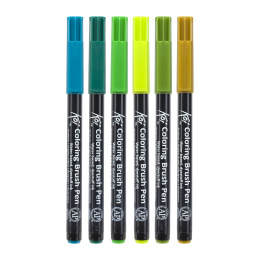 Koi Coloring Brush Pen 6-set Botanical ryhmässä Kynät / Kirjoittaminen / Finelinerit @ Pen Store (125585)
