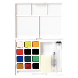 Koi Water Colors Pocket Field Sketch Box 12 + Brush ryhmässä Taiteilijatarvikkeet / Värit / Akvarellivärit @ Pen Store (125610)
