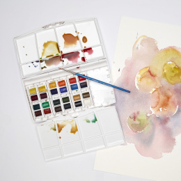 Cotman Akvarellset Paintingbox Plus 24 1/2-kopp ryhmässä Taiteilijatarvikkeet / Taiteilijavärit / Akvarellivärit @ Pen Store (125832)