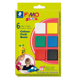 FIMO Kids Muovailusavi 6 klp Basic colours ryhmässä Kids / Lasten askartelu ja värit / Savella askartelu @ Pen Store (126644)