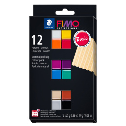 FIMO Professional Muovailusavi 12 kpl Basic colours ryhmässä Askartelu ja Harrastus / Askartelu / Muovailusavi @ Pen Store (126646)