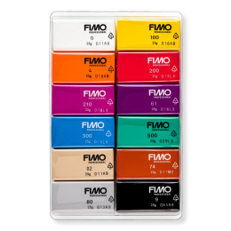 FIMO Professional Muovailusavi 12 kpl Basic colours ryhmässä Askartelu ja Harrastus / Askartelu / Muovailusavi / Uunissa kovetettava savi @ Pen Store (126646)