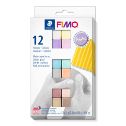 FIMO Soft Muovailusavi 12 x 25 g Pastel colours ryhmässä Askartelu ja Harrastus / Askartelu / Muovailusavi @ Pen Store (126651)