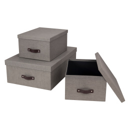 Inge Storage Box set of 3 Harmaa ryhmässä Askartelu ja Harrastus / Järjestää / Laatikko @ Pen Store (127310)