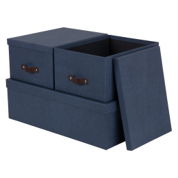 Inge Storage Box set of 3 Blue ryhmässä Askartelu ja Harrastus / Järjestää / Laatikko @ Pen Store (127311)