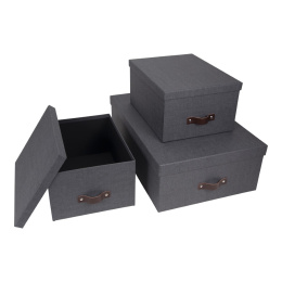 Inge Storage Box set of 3 Musta ryhmässä Askartelu ja Harrastus / Järjestää / Laatikko @ Pen Store (127312)