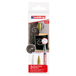 Gloss Paint Marker Extra-Fine 3-set Metallic ryhmässä Kynät / Toimisto ja merkkaus / Merkkauskynät @ Pen Store (127401)