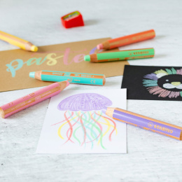 Woody 3-in-1 Värikynät Pastelli 6-setti + teroitin (3v+) ryhmässä Kids / Lastenkynät / Lasten värikynät @ Pen Store (127789)