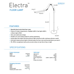 Electra Floor Lamp ryhmässä Askartelu ja Harrastus / Harrastustarvikkeet / Valaisimet @ Pen Store (127829)