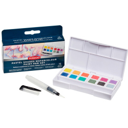 Pastel Shades Paint Pan Set 12 puolikuppia ryhmässä Taiteilijatarvikkeet / Taiteilijavärit / Akvarellivärit @ Pen Store (128195)