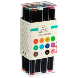 Dual-tip Markers 12-setti ryhmässä Kynät / Taiteilijakynät / Tussit @ Pen Store (128517)