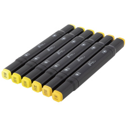 Dual-tip Markers 6-setti Keltainen ryhmässä Kynät / Taiteilijakynät / Tussit @ Pen Store (128522)