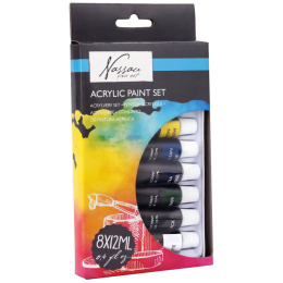 Akryylimaali 12 ml 8-setti ryhmässä Taiteilijatarvikkeet / Taiteilijavärit / Akryylivärit @ Pen Store (128543)