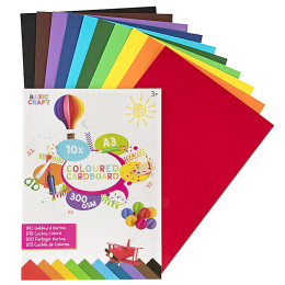 Värillinen pahvi 300g A3 10 arkkia ryhmässä Kids / Hauskaa oppimista / Paperi ja Piirustusalusta Lapsille @ Pen Store (128573)