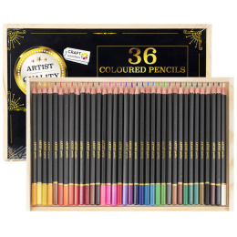 Värikynät 36-setti Wooden box ryhmässä Kynät / Taiteilijakynät / Värikynät @ Pen Store (128576)