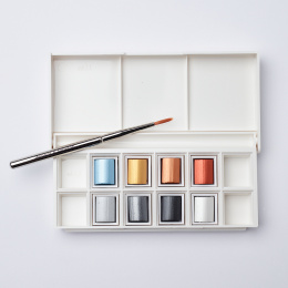 Cotman Akvarelliväri Metallic Set 8 ½ - Kuppia ryhmässä Taiteilijatarvikkeet / Taiteilijavärit / Akvarellivärit @ Pen Store (129129)
