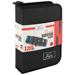 Brush Marker Dual 120-set + Wallet  ryhmässä Kynät / Taiteilijakynät / Sivellintussit @ Pen Store (129353)