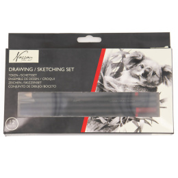 Sketch & Draw 12-set ryhmässä Taiteilijatarvikkeet / Liidut ja lyijyt / Hiilikynät ja hiilet @ Pen Store (129354)