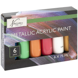 Acrylic Paint 75ml Metallic 6-set ryhmässä Taiteilijatarvikkeet / Taiteilijavärit / Akryylivärit @ Pen Store (129366)