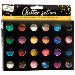 Glitter 24-set Mix ryhmässä Askartelu ja Harrastus / Askartelu / Tee se itse @ Pen Store (129398)