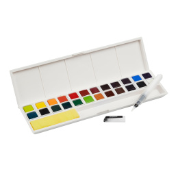 Inktense Paint Pan Set Studio 24 puolikuppia  ryhmässä Taiteilijatarvikkeet / Värit / Akvarellivärit @ Pen Store (129546)