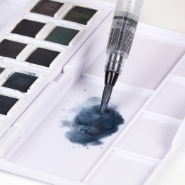 Tinted Charcoal Paint Pan Set 12 puolikuppia  ryhmässä Taiteilijatarvikkeet / Taiteilijavärit / Akvarellivärit / Akvarellinapit @ Pen Store (129568)