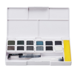 Tinted Charcoal Paint Pan Set 12 puolikuppia  ryhmässä Taiteilijatarvikkeet / Värit / Akvarellivärit @ Pen Store (129568)