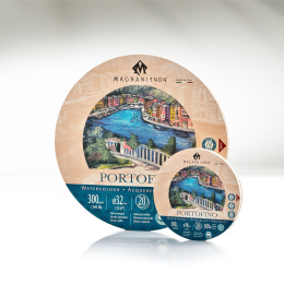 Akvarelliilehtiö Pyöristää Portofino 100% Puuvilla 300g 16cm 20 Sheets ryhmässä Paperit ja Lehtiöt / Taiteilijalehtiöt / Akvarellipaperit @ Pen Store (129656)