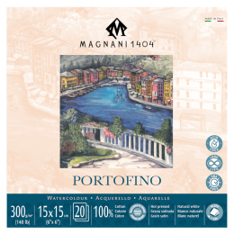 Akvarelliilehtiö Portofino 100% Puuvilla 300g Satin 15x15cm 20 Sheets ryhmässä Paperit ja Lehtiöt / Taiteilijalehtiöt / Akvarellipaperit @ Pen Store (129681)