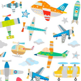 Stickers Lentokone 1 arkki ryhmässä Kids / Hauskaa oppimista / Stickers @ Pen Store (129986)