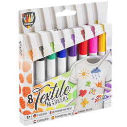 Tekstiilikynät 8-setti ryhmässä Askartelu ja Harrastus / Värit / Kangasvärit ja -kynät @ Pen Store (130033)
