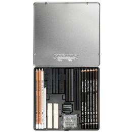 Black & White Box Piirustussarja Peltirasia 25 kpl ryhmässä Taiteilijatarvikkeet / Liidut ja lyijyt / Grafiitti ja lyijyt @ Pen Store (130583)