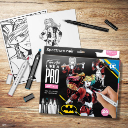 Art Kit 24-set Harley Quinn ryhmässä Kynät / Taiteilijakynät / Maalitussit @ Pen Store (130636)