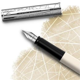 Allure Deluxe Metal & White Täytekynä Fine ryhmässä Kynät / Fine Writing / Täytekynät @ Pen Store (132015)