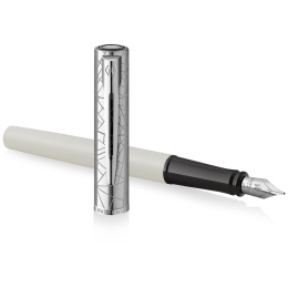 Allure Deluxe Metal & White Täytekynä Fine ryhmässä Kynät / Fine Writing / Täytekynät @ Pen Store (132015)