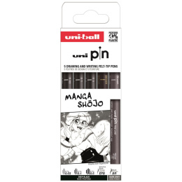 Pin Fineliner 5-setti Manga Shojo ryhmässä Kynät / Kirjoittaminen / Finelinerit @ Pen Store (132731)