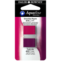 Aquarelle Half-pan Duo Quinacridone Magenta/Purple Lake ryhmässä Taiteilijatarvikkeet / Taiteilijavärit / Akvarellivärit / Akvarellinapit @ Pen Store (132894)
