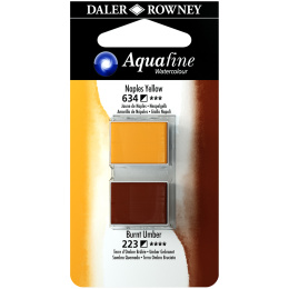 Aquarelle Half-pan Duo Naples Yellow/Burnt Umber ryhmässä Taiteilijatarvikkeet / Taiteilijavärit / Akvarellivärit / Akvarellinapit @ Pen Store (132906)