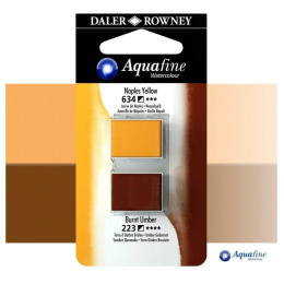 Aquarelle Half-pan Duo Naples Yellow/Burnt Umber ryhmässä Taiteilijatarvikkeet / Taiteilijavärit / Akvarellivärit / Akvarellinapit @ Pen Store (132906)