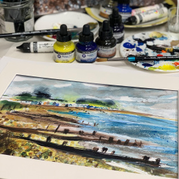 Intro Ink Aquarelle set 6 x 29,5 ml ryhmässä Taiteilijatarvikkeet / Taiteilijavärit / Akvarellivärit / Nestemäinen vesiväri @ Pen Store (132932)