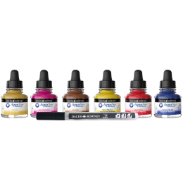 Intro Ink Aquarelle set 6 x 29,5 ml ryhmässä Taiteilijatarvikkeet / Taiteilijavärit / Akvarellivärit / Nestemäinen vesiväri @ Pen Store (132932)