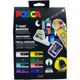 Posca Pouch PC-5M Limited Edition 8-setti ryhmässä Kynät / Taiteilijakynät / Akryylitussit @ Pen Store (133849)