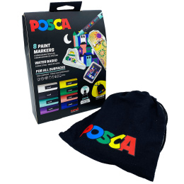 Posca Pouch PC-5M Limited Edition 8-setti ryhmässä Kynät / Taiteilijakynät / Akryylitussit @ Pen Store (133849)