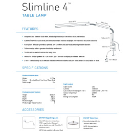 Slimline 4 Table Lamp Brushed Steel ryhmässä Askartelu ja Harrastus / Harrastustarvikkeet / Valaisimet @ Pen Store (134056)