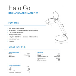 Halo Go Rechargeable Magnifier Lamp ryhmässä Askartelu ja Harrastus / Harrastustarvikkeet / Valaisimet @ Pen Store (134061)