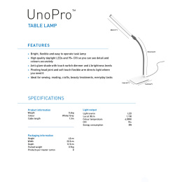 UnoPro Table Lamp ryhmässä Askartelu ja Harrastus / Harrastustarvikkeet / Valaisimet @ Pen Store (134062)